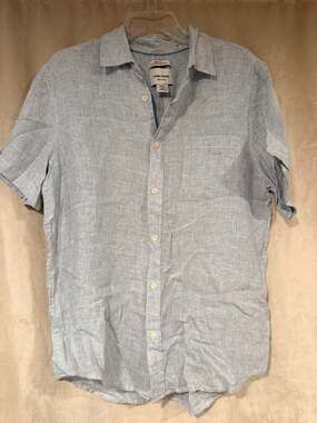 Thom Aaron 100% Linen Short Sleeve Button Down Shirt, Size M